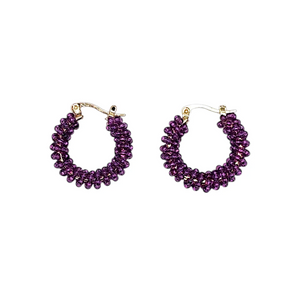 The Narratives Opaque Purple Mini Hoop Earrings