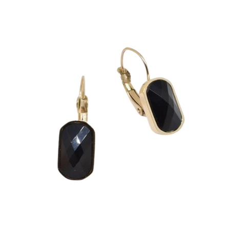 Kapyco Paris Black Agate Gold Earrings