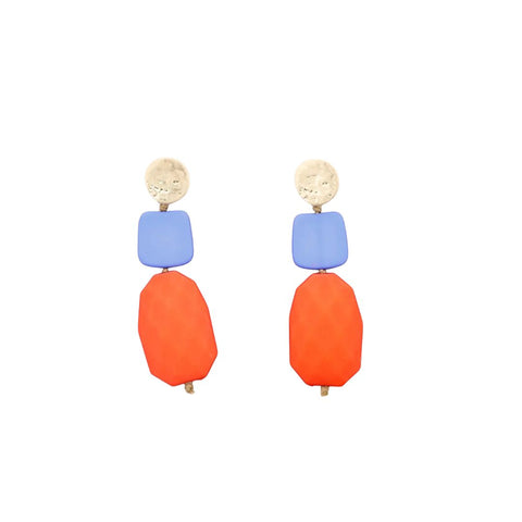 Sonata Purple & Orange Statement Stud Earrings