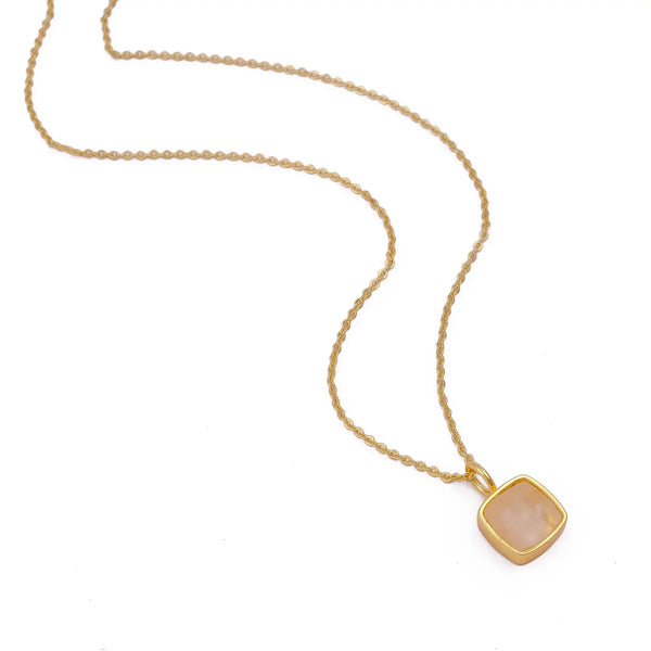 El Joyero Raw Moonstone Square Gemstone Necklace, June Birthstone