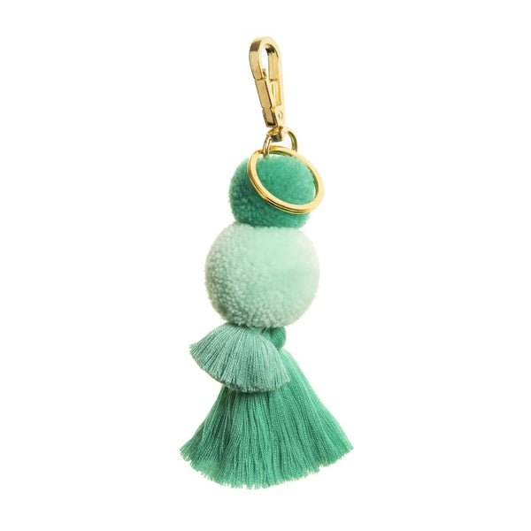 Pom Pom Galore, Mint Green Pom Pom Tassel Keyring, Bag Charm