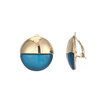 Belle Jewellery Blue Resin Statement Clip On Earrings