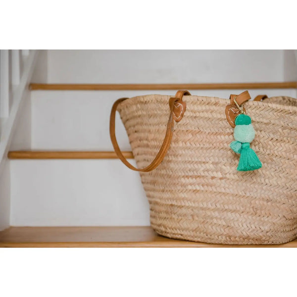 Pom Pom Galore, Mint Green Pom Pom Tassel Keyring, Bag Charm