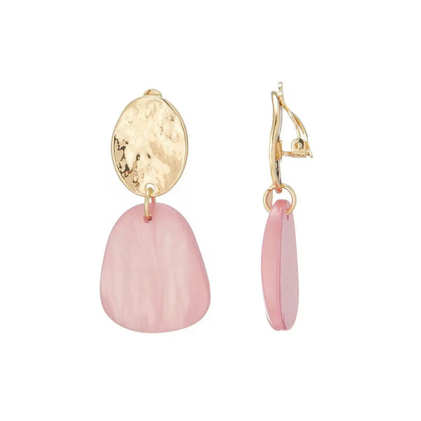 Belle Jewellery Pink Resin Statement Clip On Earrings
