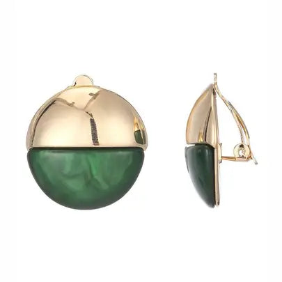 Belle Jewellery Green Resin Statement Clip On Earrings