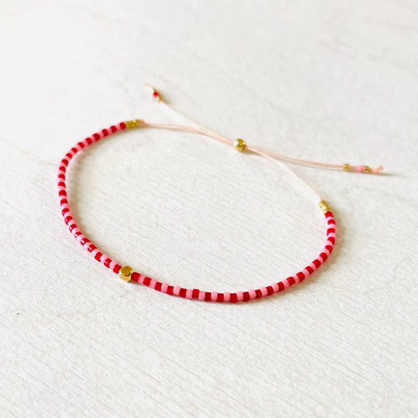 Atteline Pink & Red Miyuki Bead Bracelet