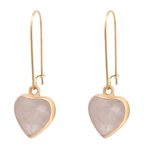 Amorino, Gift Boxed, Blush Pink Heart Stone Drop Earrings
