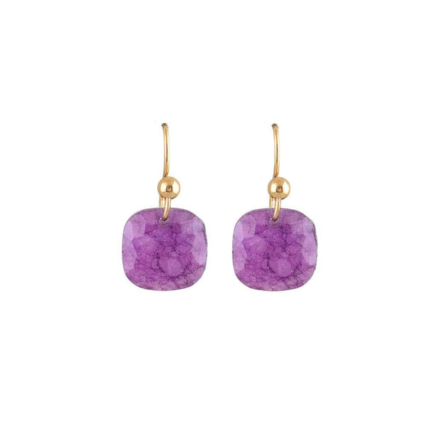 Last True Angel Purple Faceted Drop Earrings