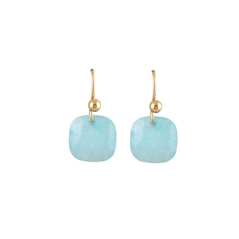 Last True Angel Aquamarine Blue Faceted Drop Earrings
