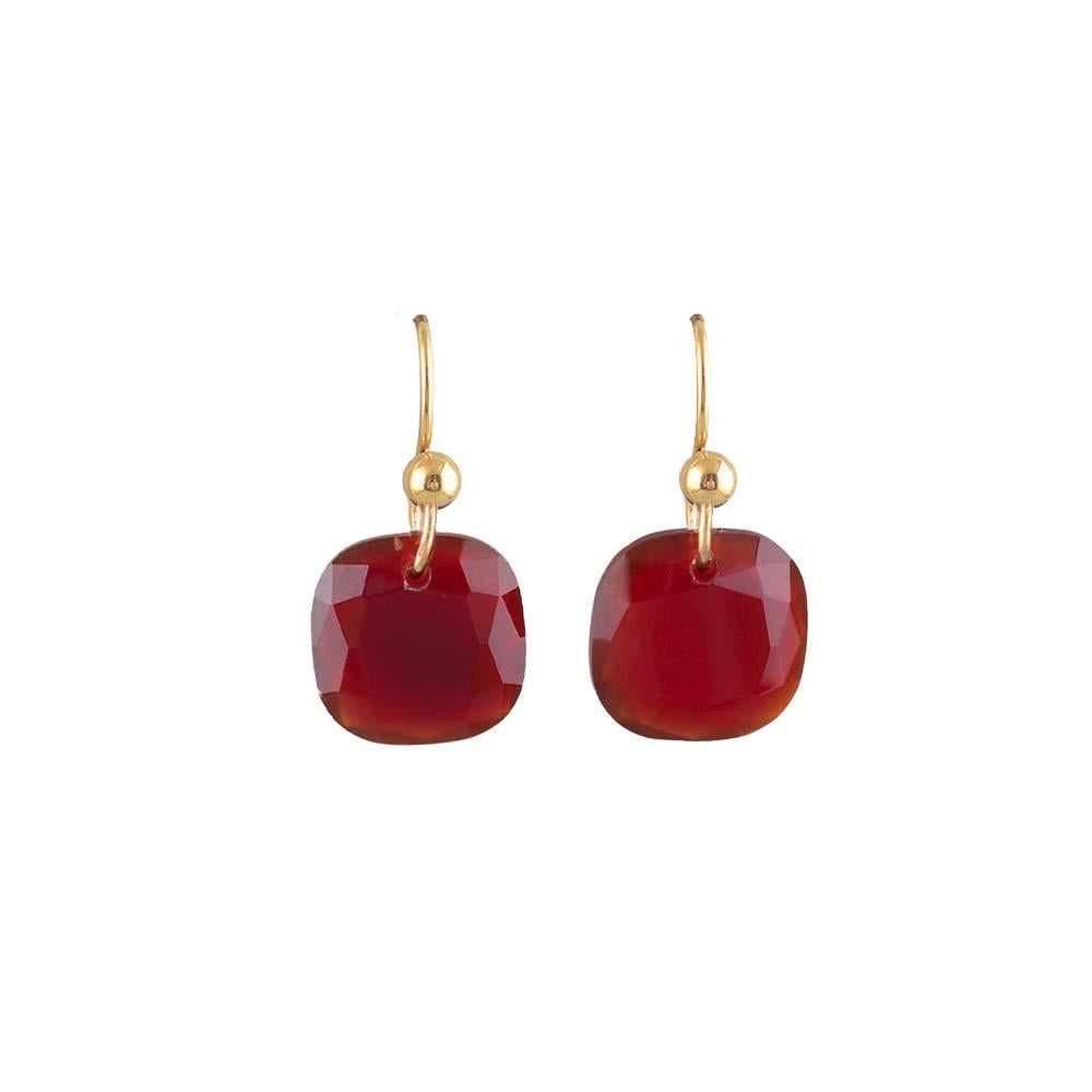 Last True Angel Red Faceted Drop Earrings