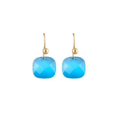 Last True Angel Turquoise Faceted Drop Earrings