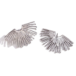 Last True Angel Silver Sunray Statement Earrings