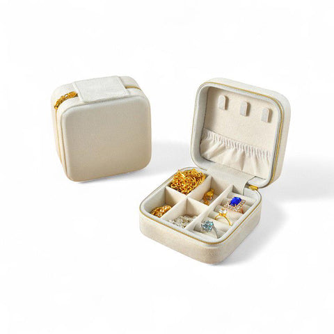 Last True Angel Cream Velvet Travel Jewellery Case