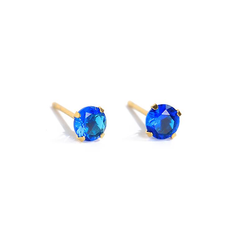 Last True Angel Royal Blue Crystal Stud Earrings