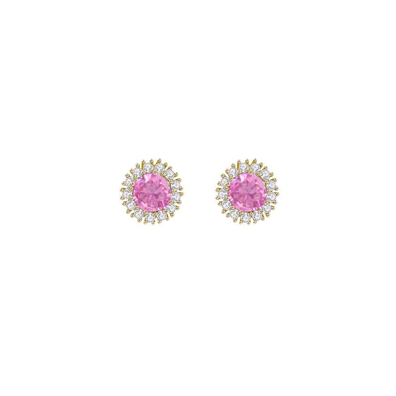 Last True Angel Pink & Gold Crystal Stud Earrings