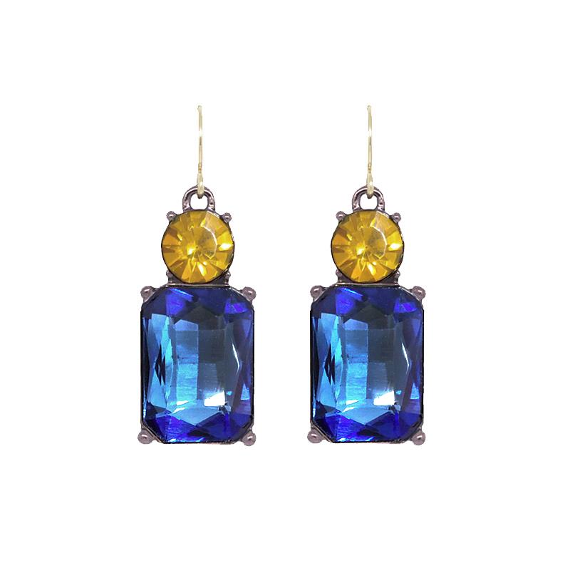 Last True Angel Azure Blue & Yellow Bestselling Crystal Drop Earrings