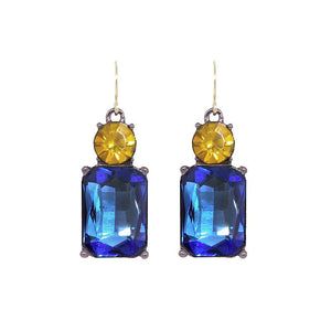 Last True Angel Azure Blue & Yellow Bestselling Crystal Drop Earrings