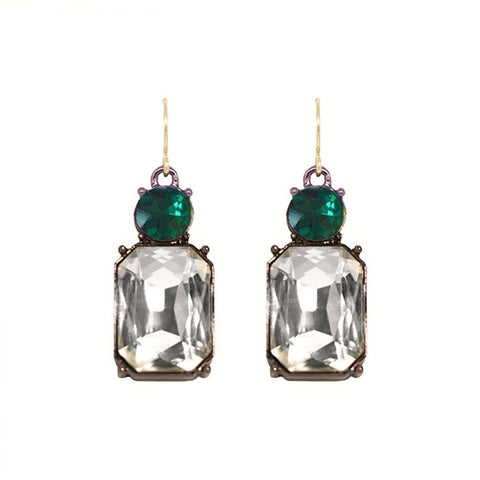 Last True Angel Bestselling Clear & Green Drop Crystal Earrings