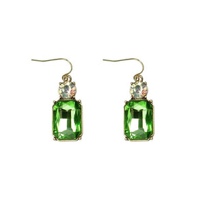 Last True Angel Lime & Aurora Borealis Crystal Drop Earrings