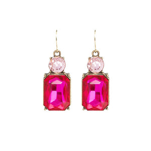 Last True Angel Bestselling Hot Pink, Pale Pink Crystal Drop Earrings