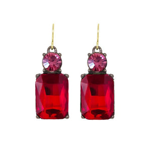 Last True Angel Red & Pink Drop Crystal Earrings