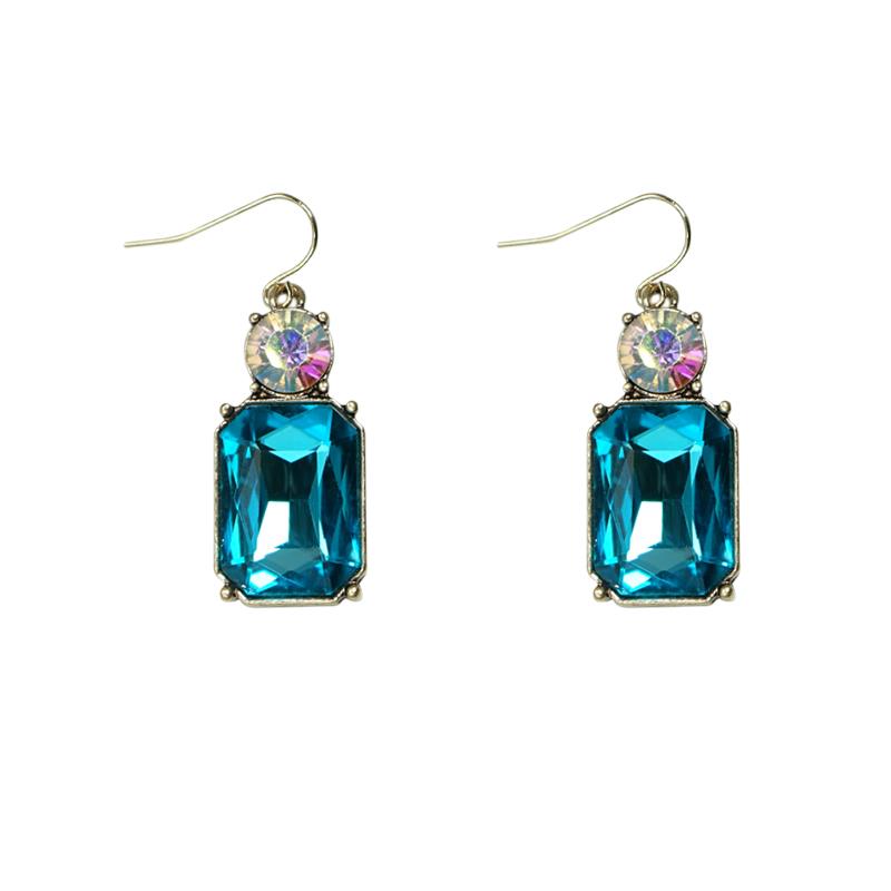 Last True Angel Turquoise & Aurora Borealis Crystal Drop Earrings