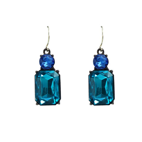 Last True Angel Turquoise & Blue Crystal Drop Earrings