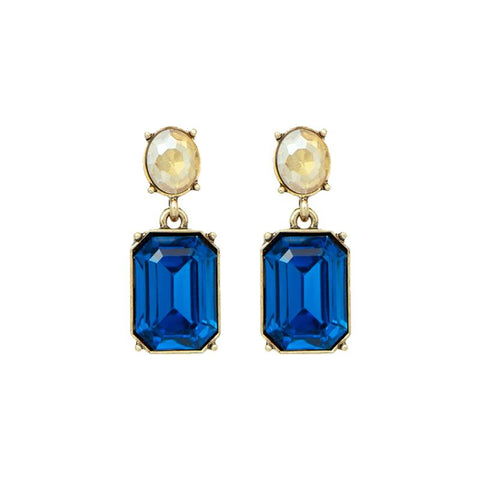 Last True Angel Royal Blue & Cream Crystal Stud Earrings