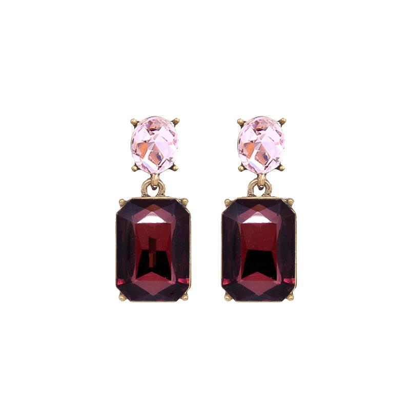 Last True Angel Bestselling Burgundy & Pale Pink Crystal Stud Earrings