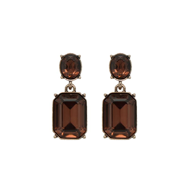Last True Angel Bestselling Chocolate Brown Crystal Stud Earrings