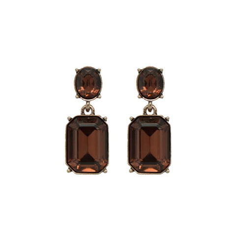 Last True Angel Bestselling Chocolate Brown Crystal Stud Earrings