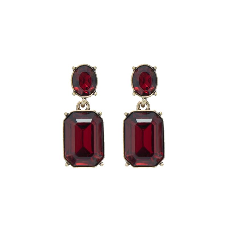Last True Angel Bestselling Dark Red Crystal Stud Earrings