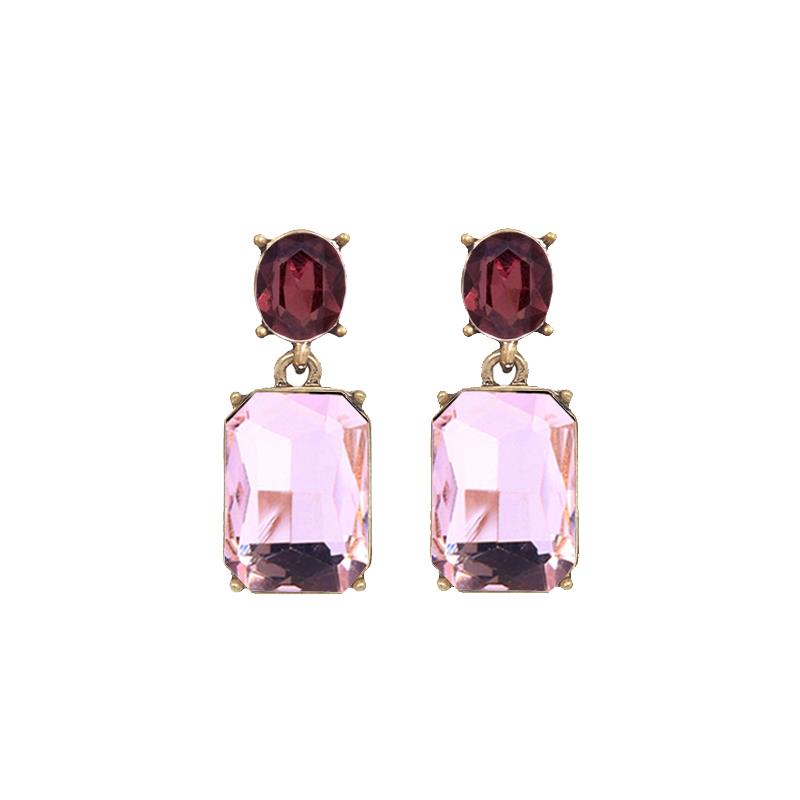 Last True Angel Blush Pink & Burgundy Crystal Stud Earrings