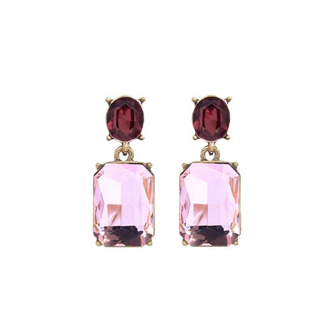 Last True Angel Blush Pink & Burgundy Crystal Stud Earrings