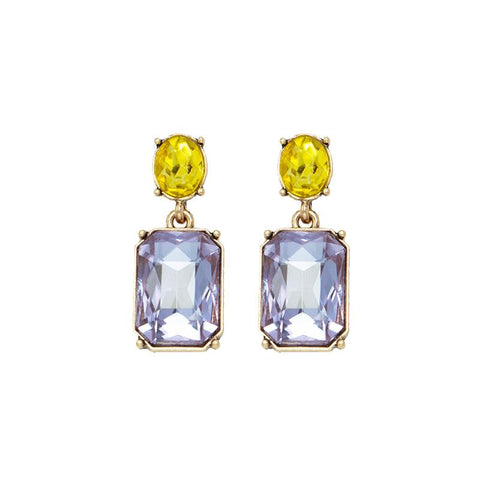 Last True Angel Lilac & Yellow Crystal Stud Earrings