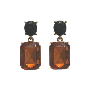 Last True Angel Bestselling Chestnut Brown & Black Crystal Stud Earrings