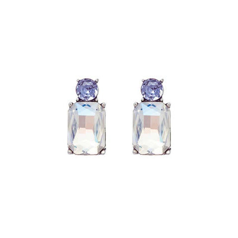 Last True Angel Mini Clear & Lilac Crystal Stud Earrings