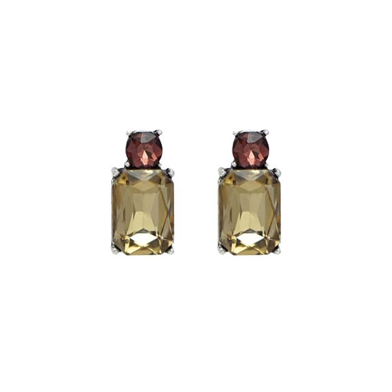 Last True Angel Mini Smoke & Burgundy Crystal Stud Earrings