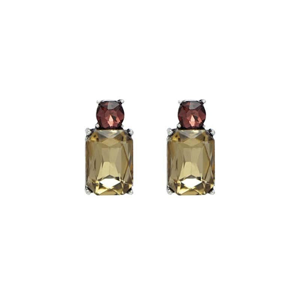 Last True Angel Mini Smoke & Burgundy Crystal Stud Earrings