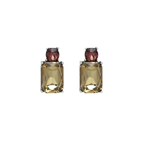Last True Angel Mini Smoke & Burgundy Crystal Stud Earrings