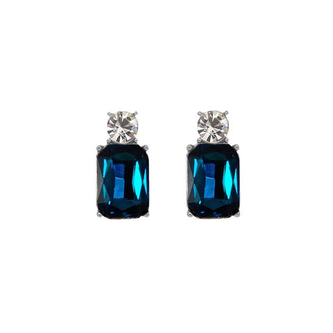 Last True Angel Mini Petrol Blue Crystal Stud Earrings