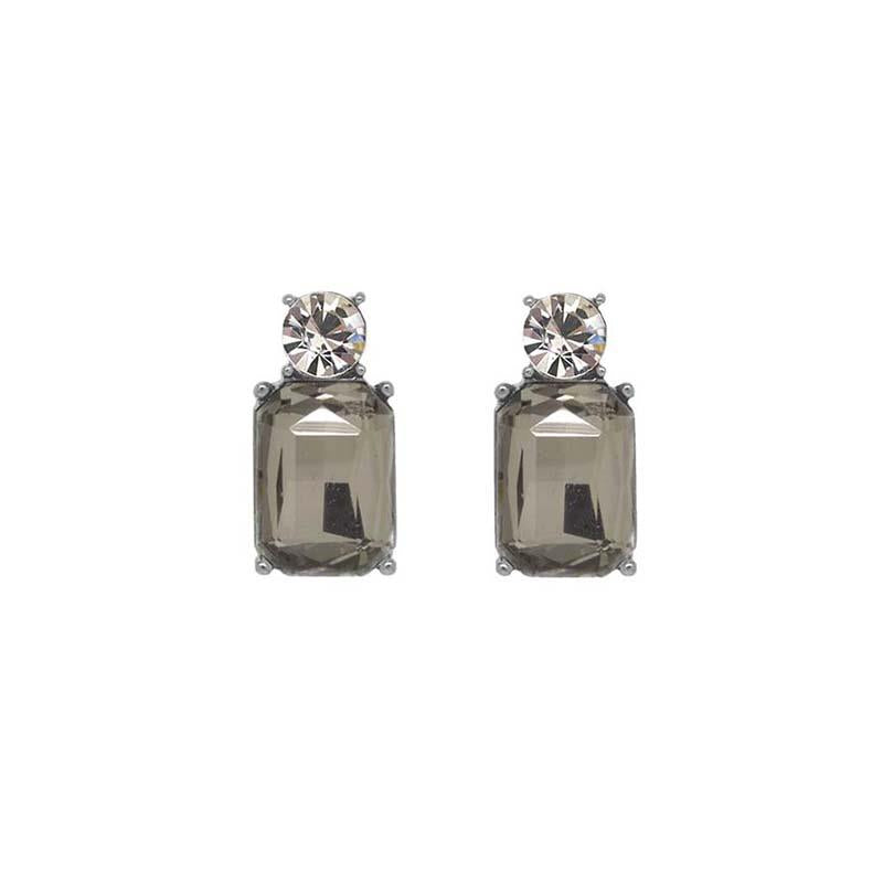 Last True Angel Mini Slate Grey & Clear Stud Earrings