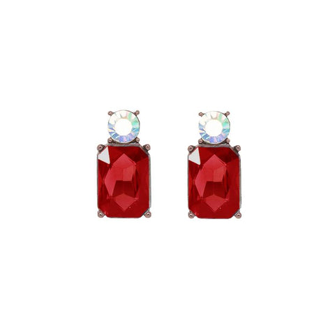 Last True Angel Mini Red & Clear Crystal Stud Earrings