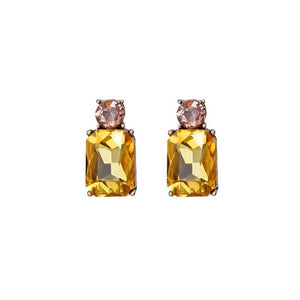 Last True Angel Mini Yellow & Peach Crystal Stud Earrings