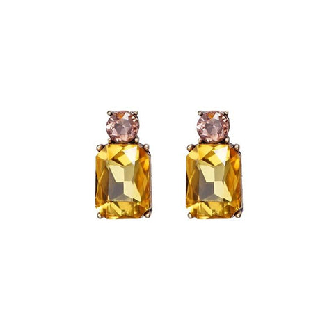 Last True Angel Mini Yellow & Peach Crystal Stud Earrings