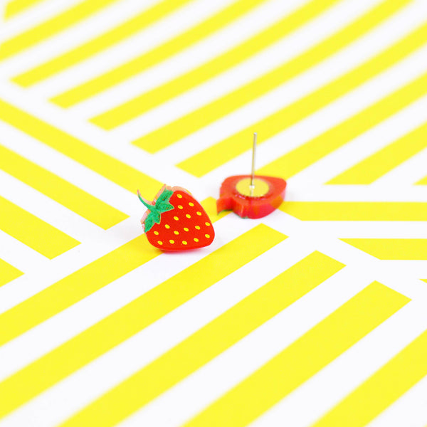 Silly Loaf Strawberry Stud Earrings