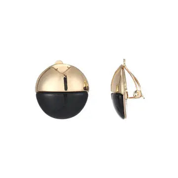 Belle Jewellery Black Resin Statement Clip On Earrings