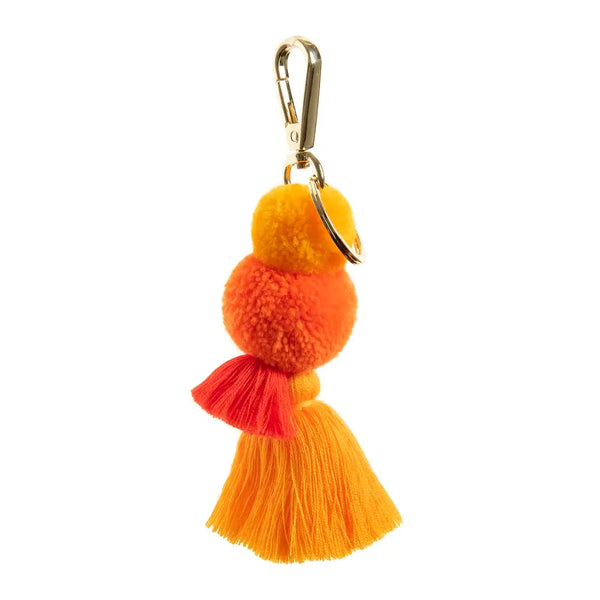 Pom Pom Galore Sunshine Yellows & Orange, Pom Pom Keyring, Bag Charm