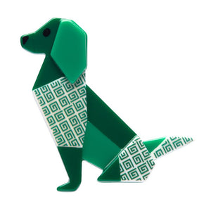 Erstwilder Origami Give The Dog A Bone Brooch