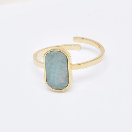 Kapyco Paris Amazonite Gold Adjustable Ring